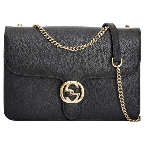 GUCCI 510303 Dollar Calfskin Medium Interlocking G Shoulder .